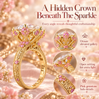 The Eternal Rose Marquise Diamond Ring – Vintage Floral Gold Ring With Pink Gemstone Accents Last Day Sale-90% OFF🔥