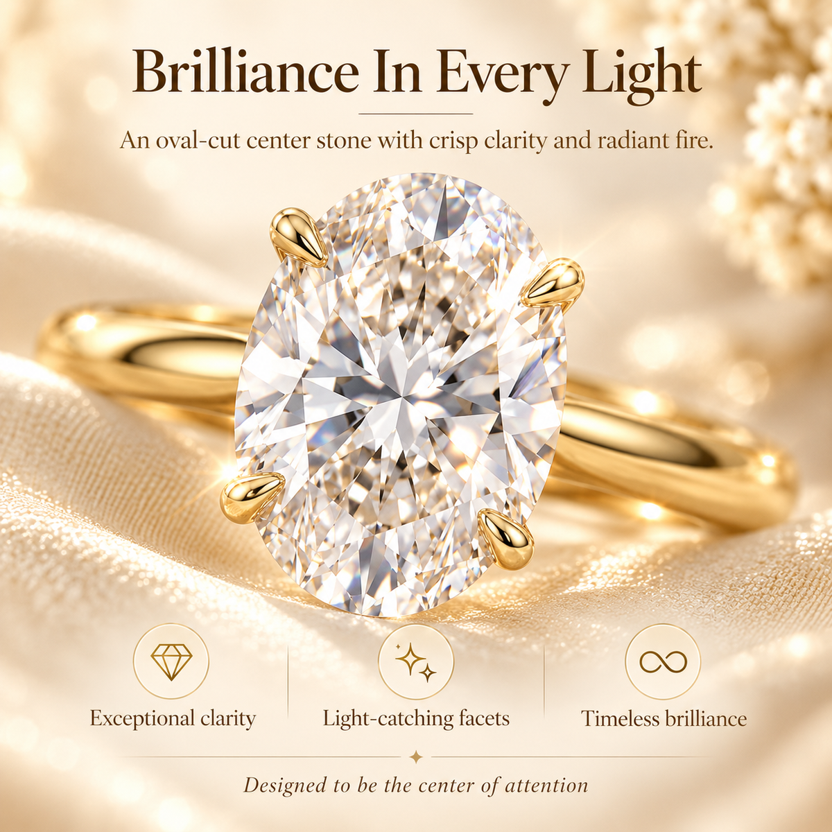 The Eternal Oval Diamond Ring – Timeless Elegance in a Classic Gold Solitaire DesignLast Day Sale-90% OFF🔥