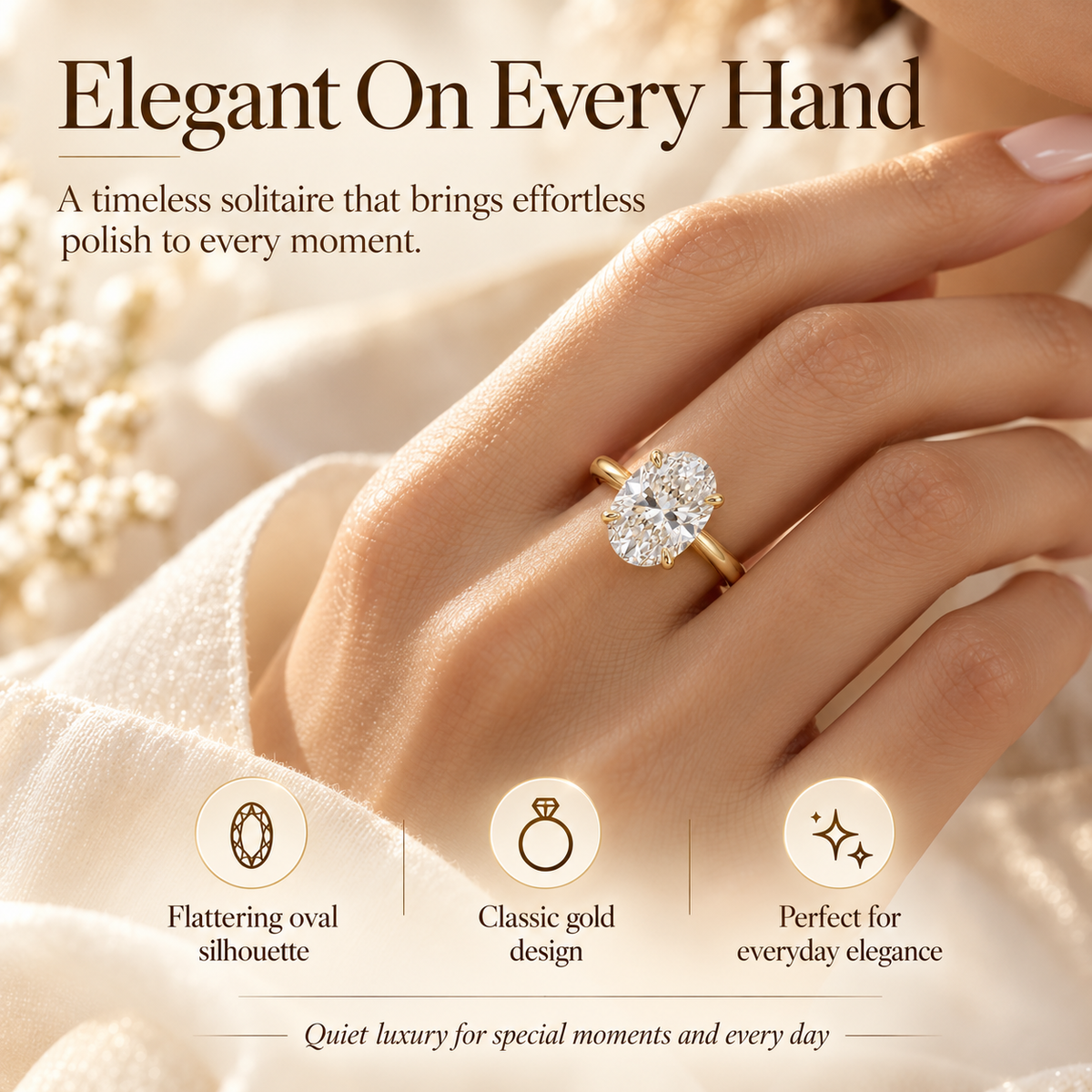 The Eternal Oval Diamond Ring – Timeless Elegance in a Classic Gold Solitaire DesignLast Day Sale-90% OFF🔥