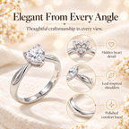Everlasting Love Heart Cut Diamond Ring – Elegant Leaf-Inspired Band & Hidden Heart Detail Last Day Sale-90% OFF🔥