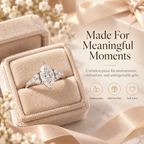 Timeless Marquise Cut Diamond Ring | Elegant Side Stone Sparkle & Classic Silver Finish Last Day Sale-90% OFF🔥