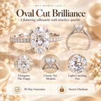 The Celeste Oval Diamond Ring | Timeless Oval Cut Elegance with Pavé Sparkle Last Day Sale-90% OFF🔥