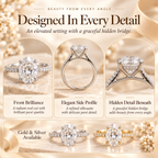 The Celeste Oval Diamond Ring | Timeless Oval Cut Elegance with Pavé Sparkle Last Day Sale-90% OFF🔥