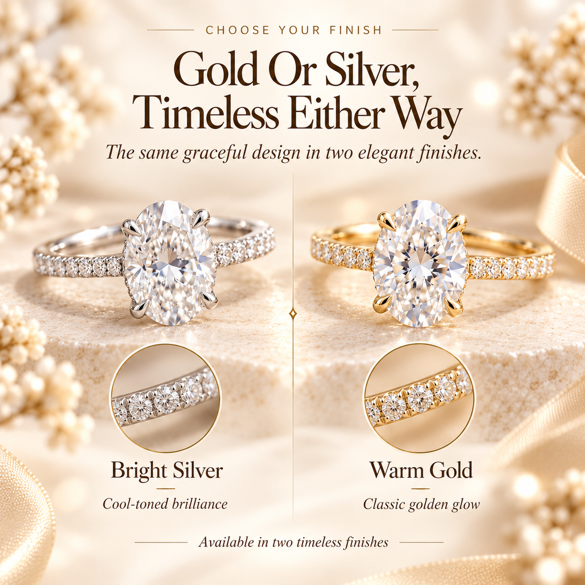 The Celeste Oval Diamond Ring | Timeless Oval Cut Elegance with Pavé Sparkle Last Day Sale-90% OFF🔥