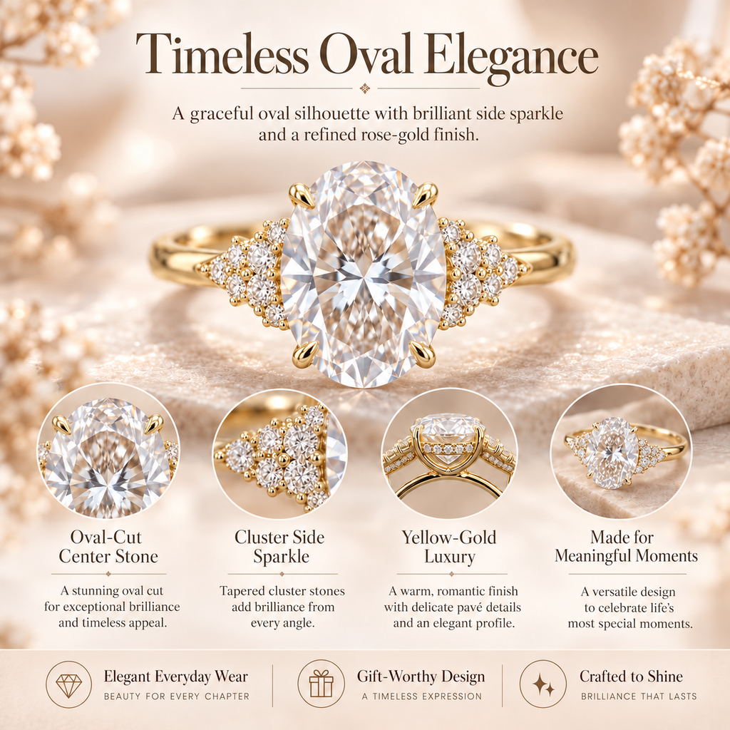 The Eternal Celeste Oval Diamond Ring| A Classic Symbol of Love & Luxury Last Day Sale-90% OFF🔥