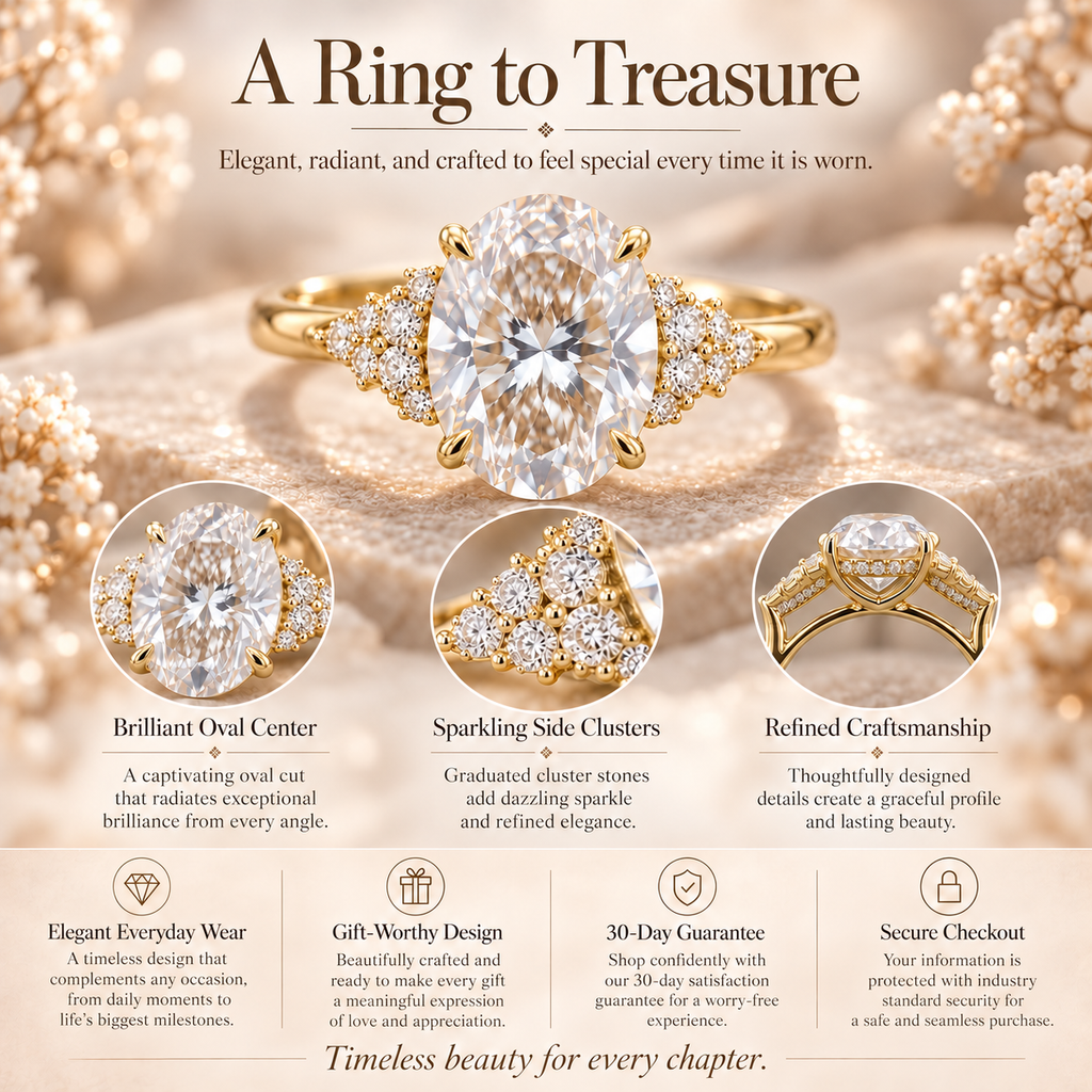 The Eternal Celeste Oval Diamond Ring| A Classic Symbol of Love & Luxury Last Day Sale-90% OFF🔥