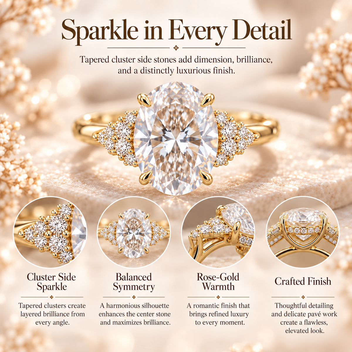 The Eternal Celeste Oval Diamond Ring| A Classic Symbol of Love & Luxury Last Day Sale-90% OFF🔥