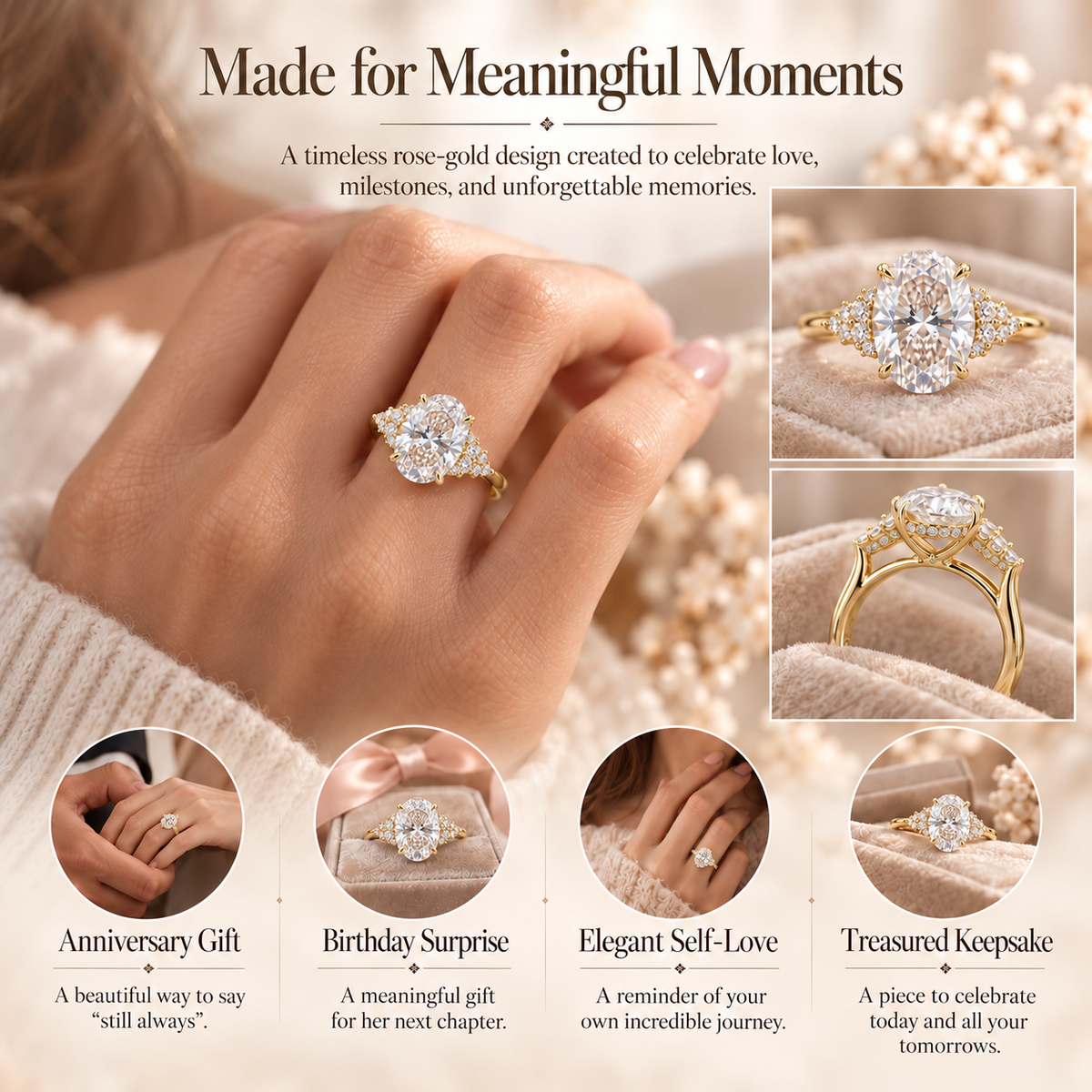 The Eternal Celeste Oval Diamond Ring| A Classic Symbol of Love & Luxury Last Day Sale-90% OFF🔥