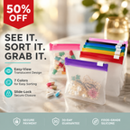 🔥50% OFF Last Day Sale Color-Coded Mini Silicone Storage Bags – Easy-View Design & Slide-Lock Closure for Pills, Jewelry & Essentials