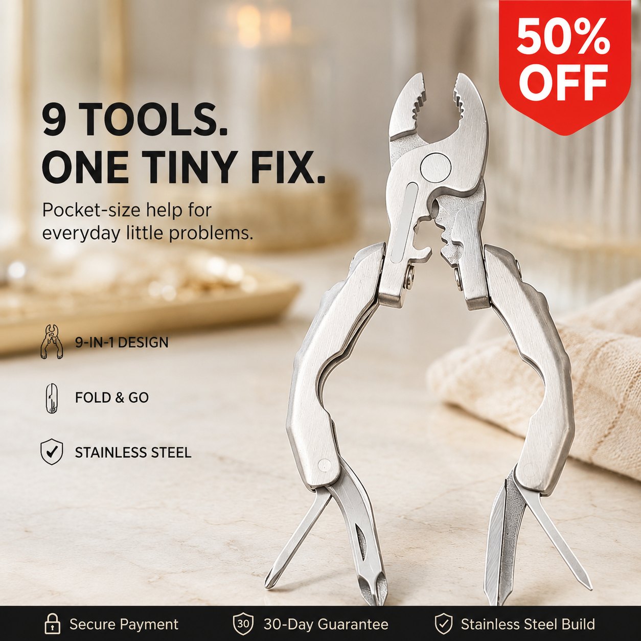 🔥50% OFF Last Day Sale 9-in-1 Keychain Multitool Pliers