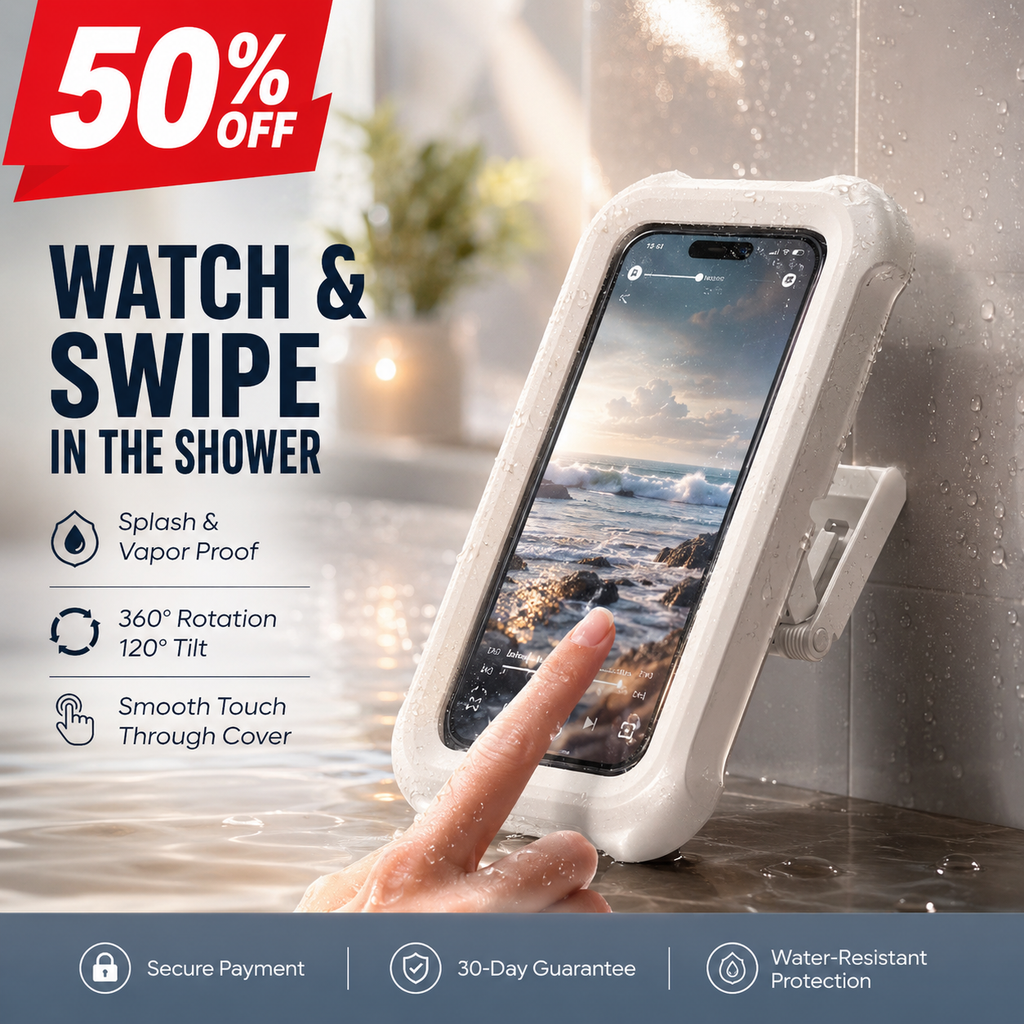 🔥50% OFF Last Day Sale Waterproof 480° Shower Phone Holder – Wall & Bathtub Mount