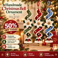 ✨Last Day 50% OFF✨Handmade Spiral Poinsettia Christmas Bell Decoration – Cozy Holiday Door & Tree Hanging Ornament