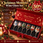 ✨Last Day 50% OFF✨Christmas Memories Collection – 6-Piece Holiday Wine Glass Set for Magical Christmas Gatherings