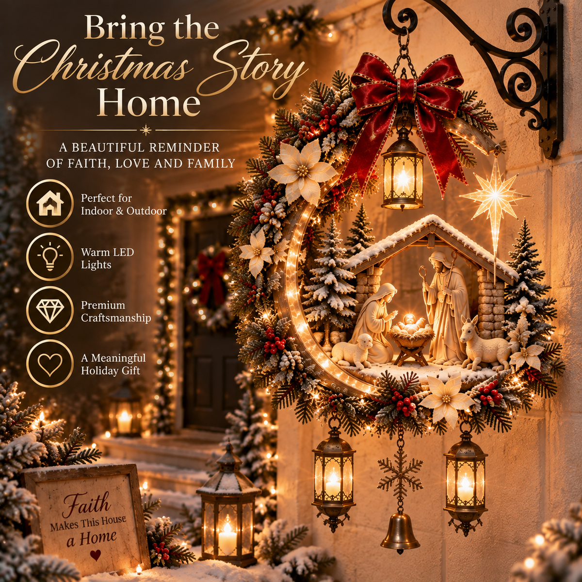 ✨Last Day 50% OFF✨Heavenly Nativity Glow Wreath
