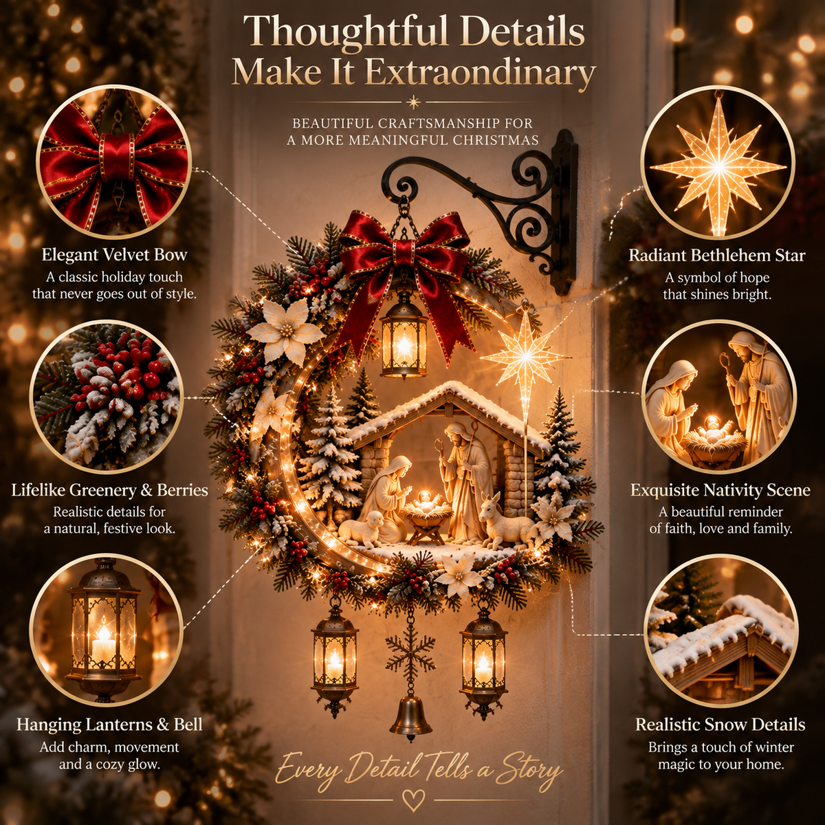 ✨Last Day 50% OFF✨Heavenly Nativity Glow Wreath