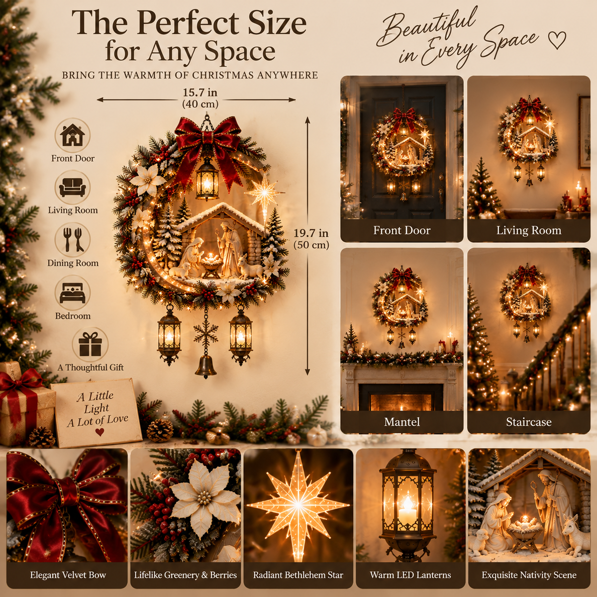 ✨Last Day 50% OFF✨Heavenly Nativity Glow Wreath