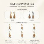 Honey Brown Pear Cut Gemstone Drop Earrings Last Day Sale-90% OFF🔥