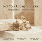 Champagne Gemstone Drop Earrings – Vintage-Inspired Gold-Tone Elegance Last Day Sale-90% OFF🔥