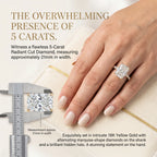 The Anniversary Upgrade: 5-Carat Flawless Radiant Cut Moissanite Ring (Hidden Halo, VVS1)-Last Day Sale🔥-90% OFF