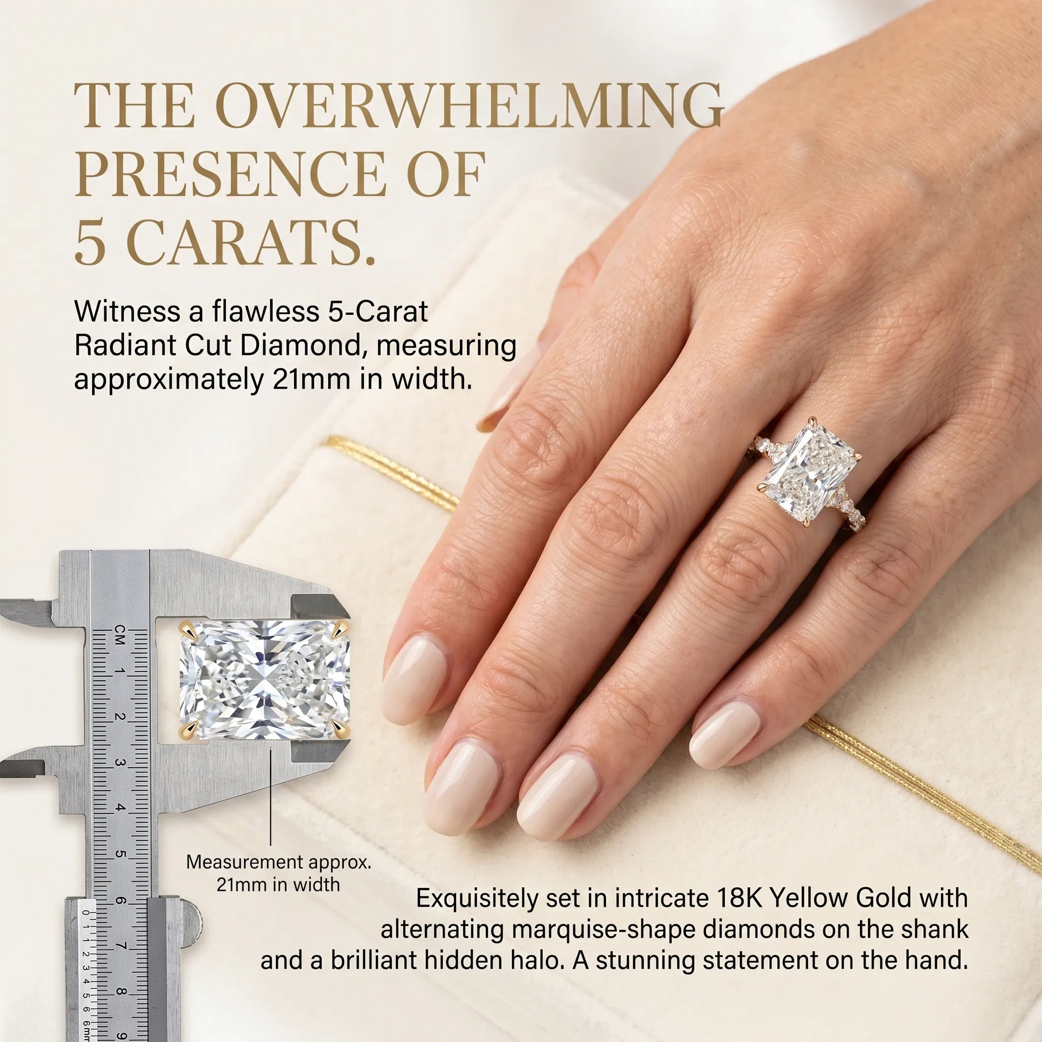 The Anniversary Upgrade: 5-Carat Flawless Radiant Cut Moissanite Ring (Hidden Halo, VVS1)-Last Day Sale🔥-90% OFF
