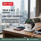 🔥50% OFF Last Day Sale 3-in-1 Ultra-Compact GaN Wall Charger | Built-in Apple Watch Pad & 22W Fast Charging