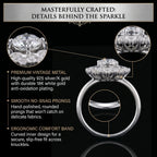 🔥90% OFF Last Day Sale Brilliant Moissanite Halo Ring: Certified Authentic & Everyday Comfort Fit