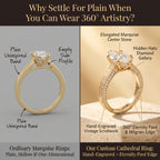 The "Seraphina" Hand-Engraved Marquise Ring with Eternity Pavé Edge Last Day Sale-90% OFF🔥