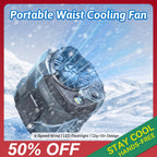 🔥50% OFF Last Day Sale Portable Waist Cooling Fan – Hands-Free Clip-On Fan with 4-Speed Wind & LED Flashlight