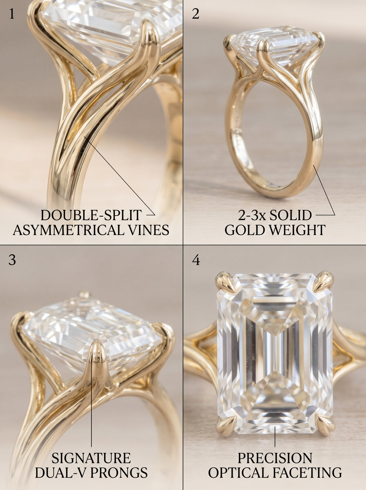 The "Aurelia" Elongated Cushion Hybrid-Cut Vine Ring Last Day Sale-90% OFF🔥