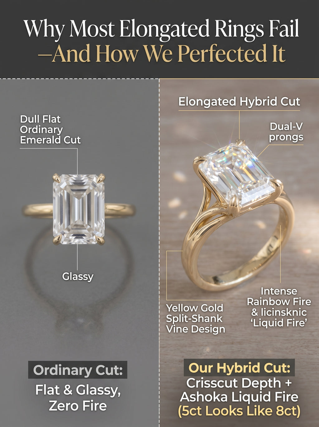 The "Aurelia" Elongated Cushion Hybrid-Cut Vine Ring Last Day Sale-90% OFF🔥