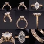 The "Seraphina" Hand-Engraved Marquise Ring with Eternity Pavé Edge Last Day Sale-90% OFF🔥