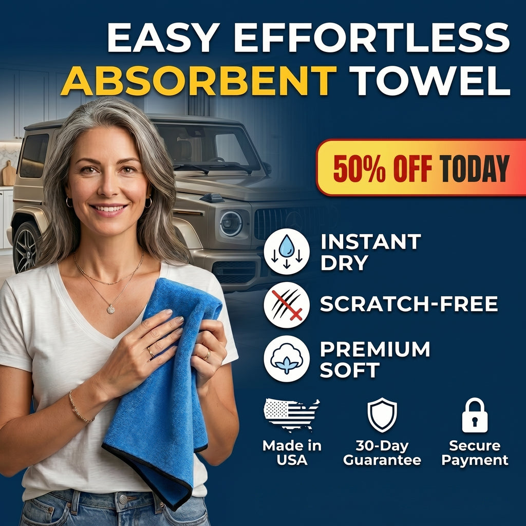 🔥50% OFF Last Day Sale The Effortless Drying Towel| Ultra-Absorbent Microfiber for Car & Home
