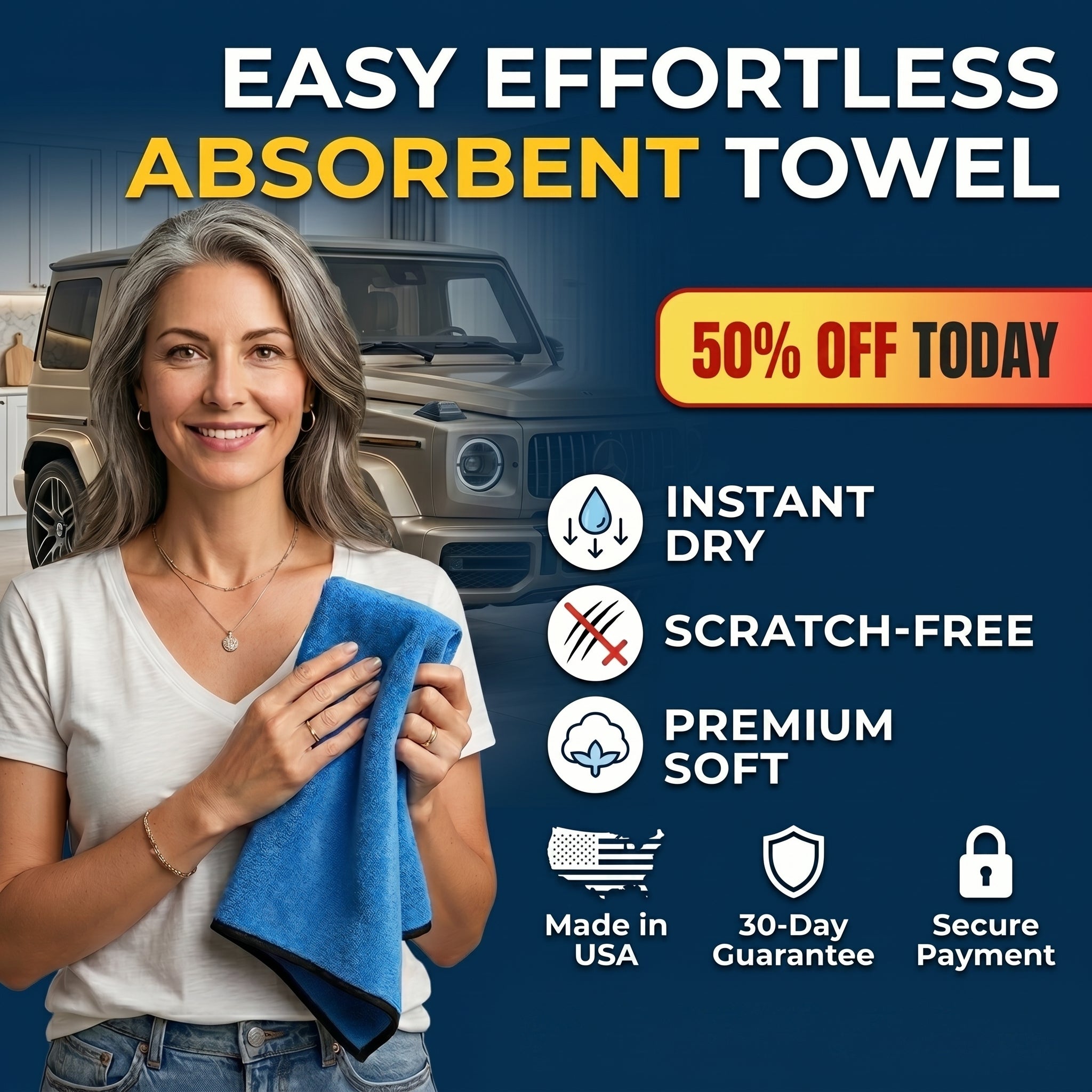 🔥50% OFF Last Day Sale The Effortless Drying Towel| Ultra-Absorbent Microfiber for Car & Home