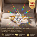 🔥90% OFF Last Day Sale Marquise Moissanite Ring Set – 925 Sterling Silver & 14K Gold Finish, 100% Passes Diamond Tester, Dream Ring Sparkle for Anniversaries & Self-Reward