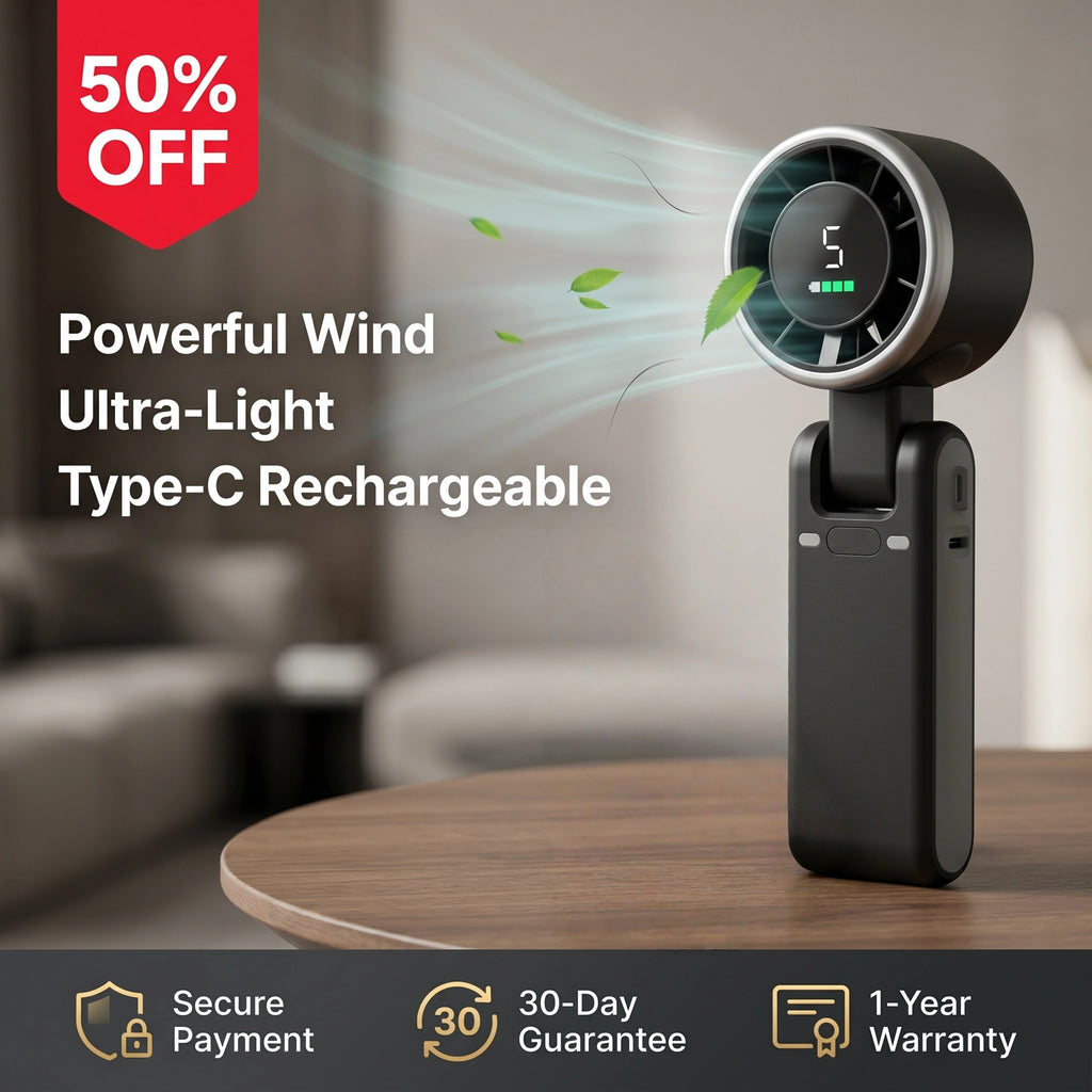 🔥50% OFF Last Day Sale 2026 Upgrade Handheld Turbofan – 13550RPM Powerful Wind, 5-Speed Digital Display, Ultra-Light & Portable