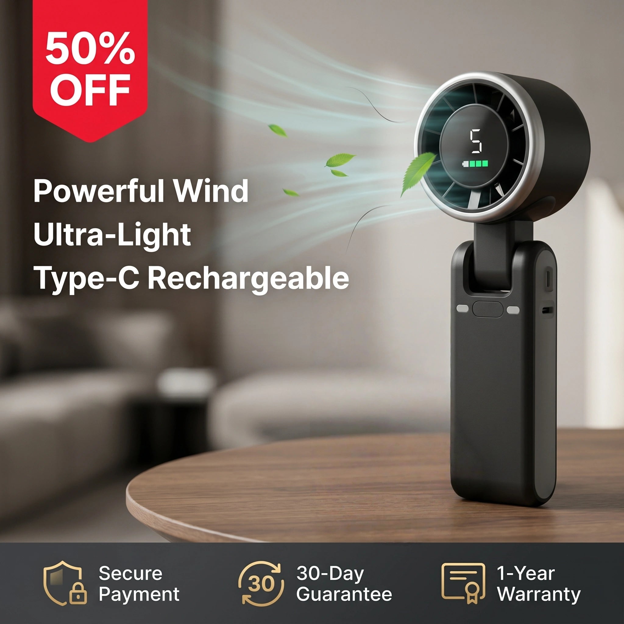 🔥50% OFF Last Day Sale 2026 Upgrade Handheld Turbofan – 13550RPM Powerful Wind, 5-Speed Digital Display, Ultra-Light & Portable