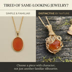 Nature-Inspired Orange Stone Pendant Necklace – Intricate Wire-Wrapped Design Last Day Sale-90% OFF🔥