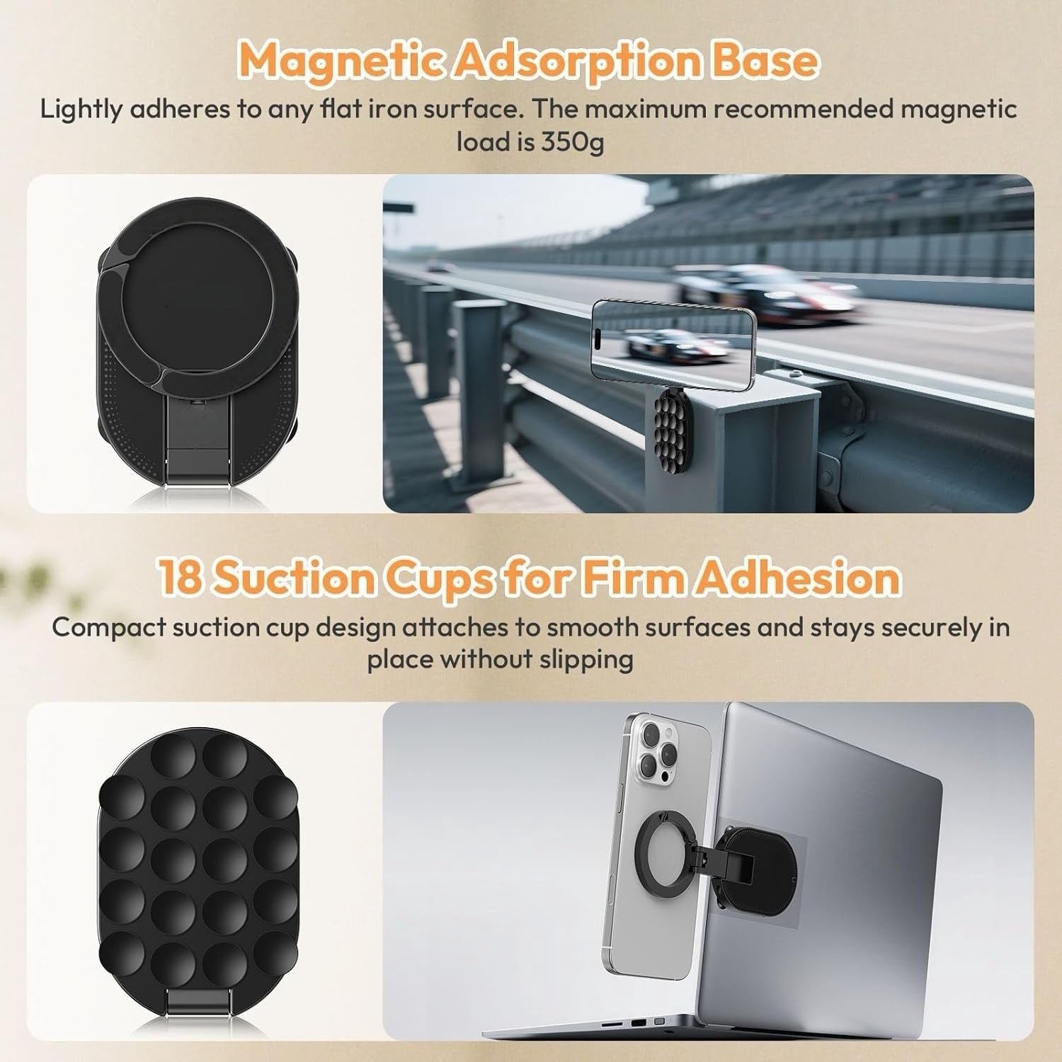 🔥50% OFF Last Day Sale Double-Sided Suction & Magnetic Phone Holder