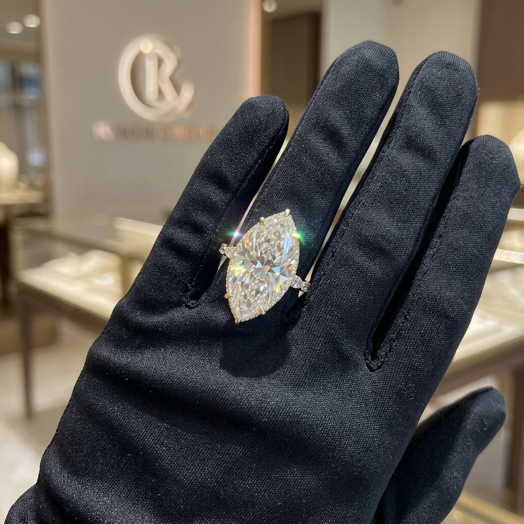 The "Chronos" 14K Gold Marquise Ring with Floral Petal Basket Last Day Sale-90% OFF🔥