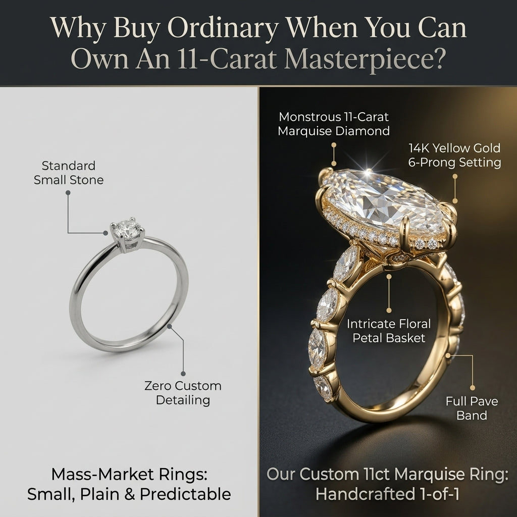 The "Chronos" 14K Gold Marquise Ring with Floral Petal Basket Last Day Sale-90% OFF🔥