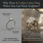 The "Isolde" Sculpted Molten Silver Elongated Radiant Ring Set Last Day Sale-90% OFF🔥