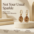 Honey Brown Pear Cut Gemstone Drop Earrings Last Day Sale-90% OFF🔥