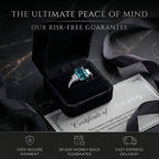 The "Ares" Custom Vivid Teal-Blue Radiant Three-Stone Ring Last Day Sale-90% OFF🔥
