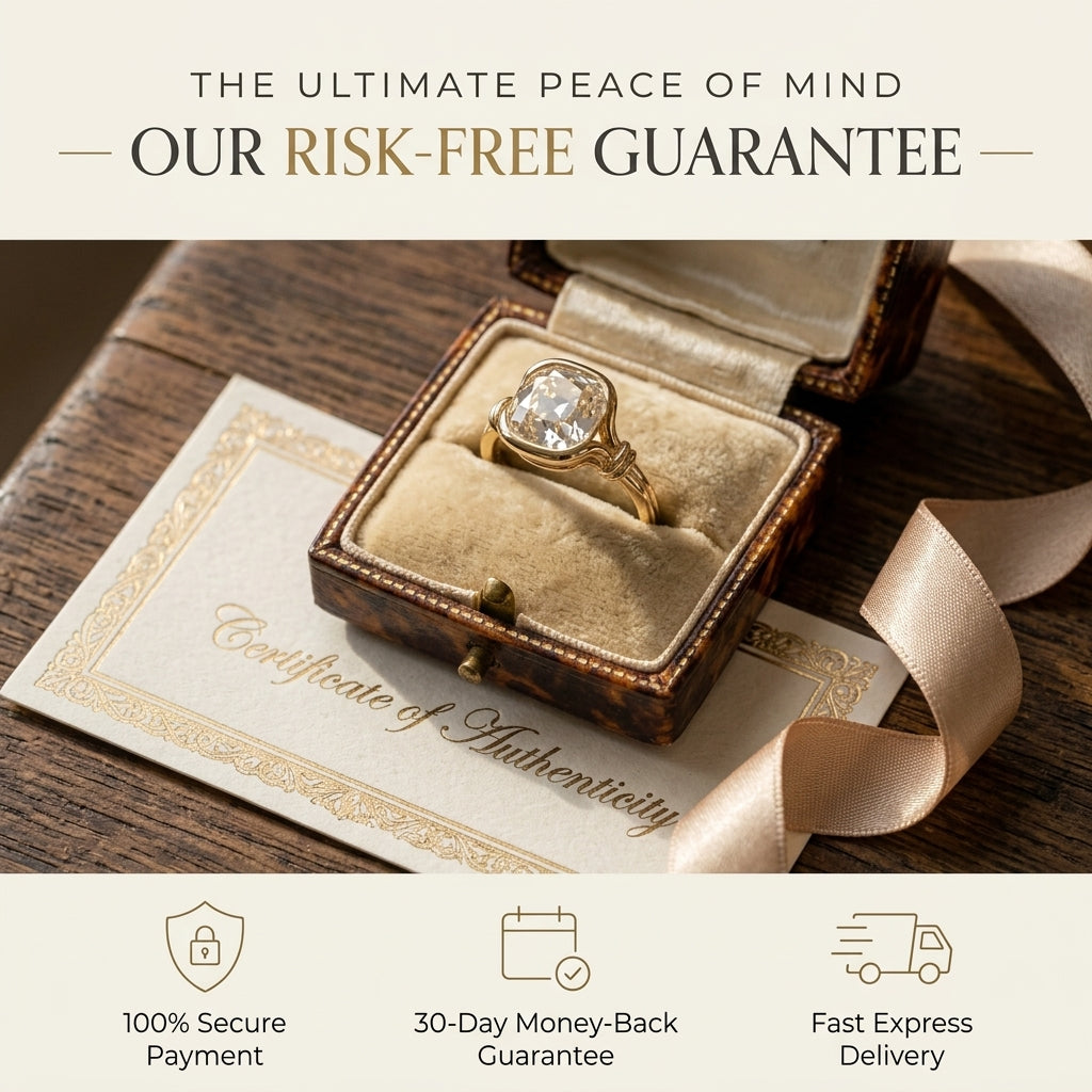 The "Eleanor" Vintage Old-Mine Cushion Bezel Ring with Knot Shoulders Last Day Sale-90% OFF🔥
