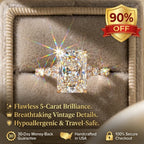A Little Sparkle For Yourself: 1-5-Carat Flawless Radiant Cut Moissanite Ring (Hidden Halo, VVS1)-Last Day Sale🔥-90% OFF