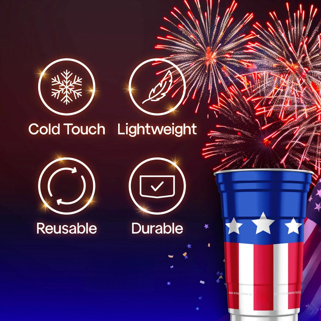 🔥50% OFF Last Day Sale Ice-Cold Reusable Aluminum Party Cups – Stackable, Dishwasher-Safe & Party-Ready