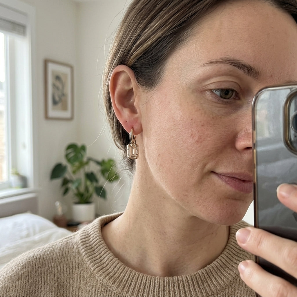 Champagne Gemstone Drop Earrings – Vintage-Inspired Gold-Tone Elegance Last Day Sale-90% OFF🔥