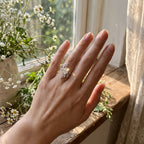 The "Titania" Botanical Oval Center Ring & Contour Stacking Set Last Day Sale-90% OFF🔥