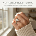 Pear-Shaped Sparkle Engagement Ring – Pavé Split-Shank Silver Ring Last Day Sale-90% OFF🔥
