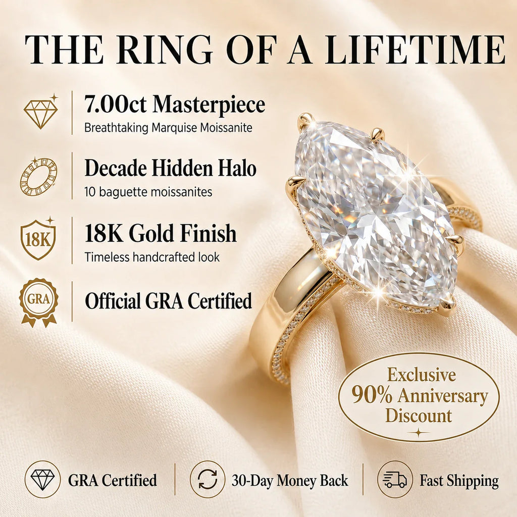 🔥90% OFF Last Day Sale | The 7.00ct Marquise Hidden Halo Masterpiece